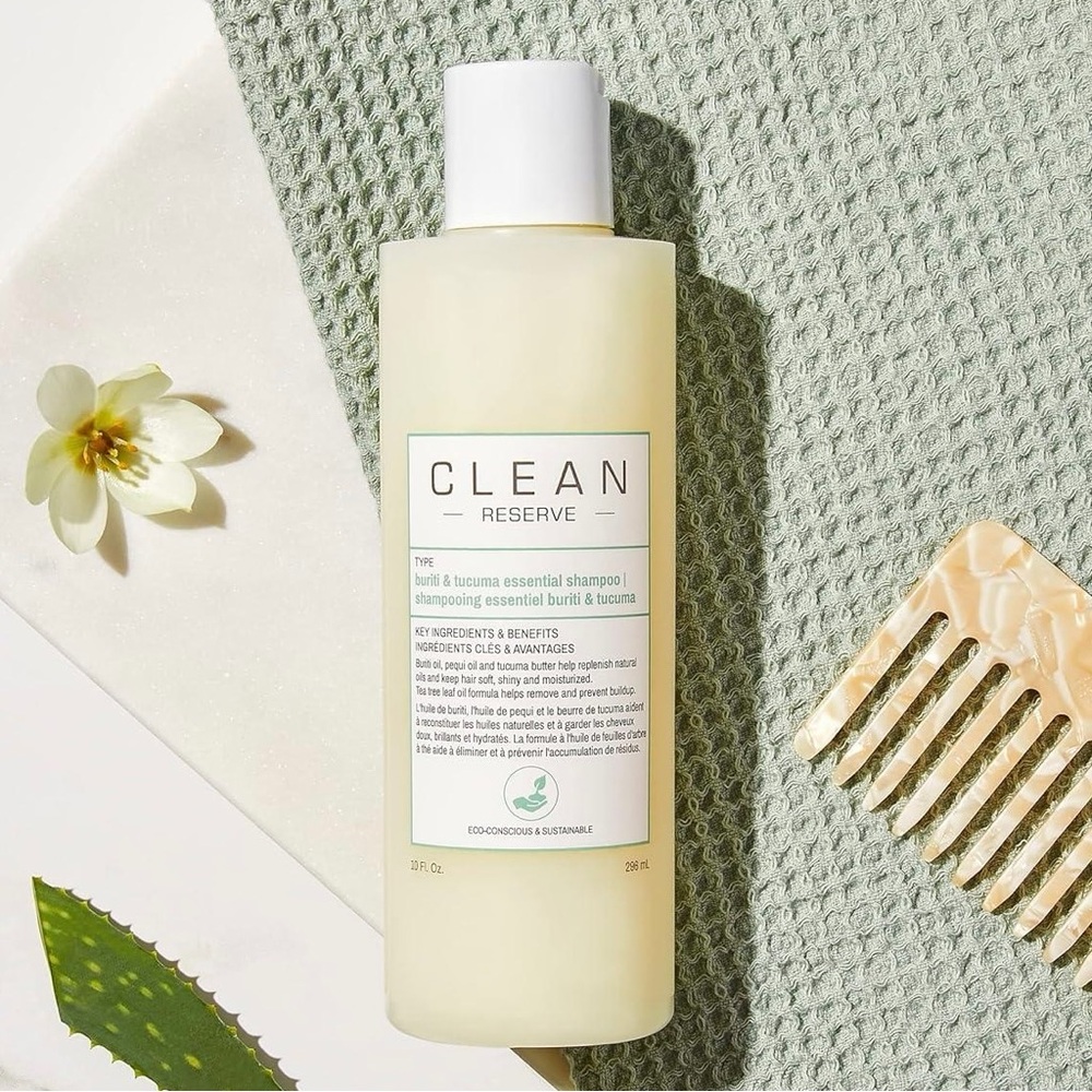 CLEAN RESERVE Buriti & Tucuma Essential Shampoo 10oz - For Soft & Shiny Hair